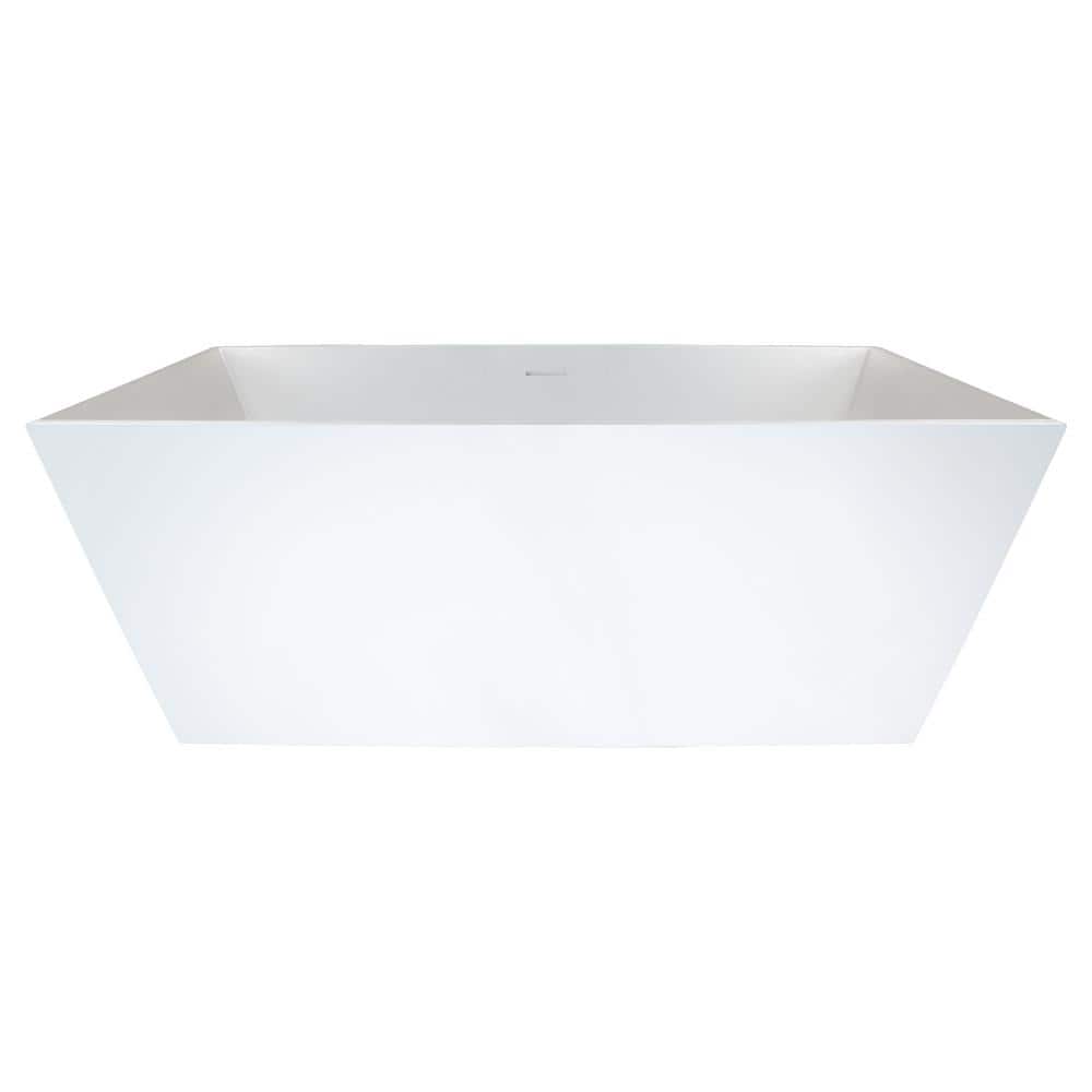 Bellevue 5 ft. Solid Surface Stone Resin Flatbottom Non-Whirlpool Freestanding Bathtub in White price history on PriceWatchPro