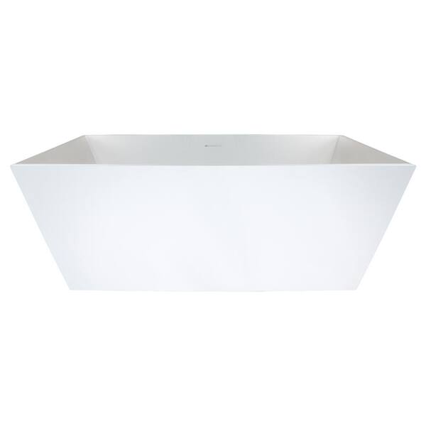 Hydro Systems Bellevue 5 ft. Solid Surface Stone Resin Flatbottom Non-Whirlpool Freestanding Bathtub in White