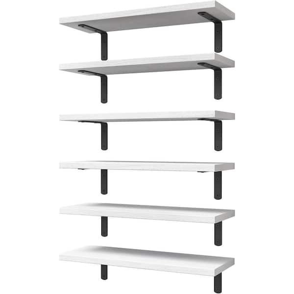 Unbranded 16.5 in. W x 6 in. D White Wood Floating Shelves Decorative Wall Shelf