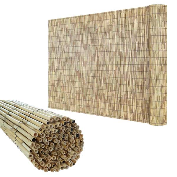 0.25-0.37in. Dia. 6 ft. x 16.4 ft. Reed Bamboo Screen Privacy Fence Backyard Divider Decorative Garden Fencing Natural