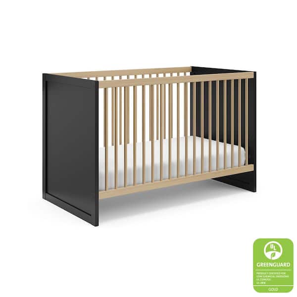 Storkcraft Calabasas Black with Driftwood 3-in-1 Convertible Crib
