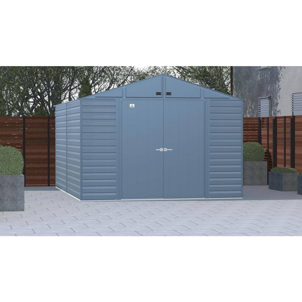 10 ft. x 14 ft. Blue Grey Steel Storage Shed