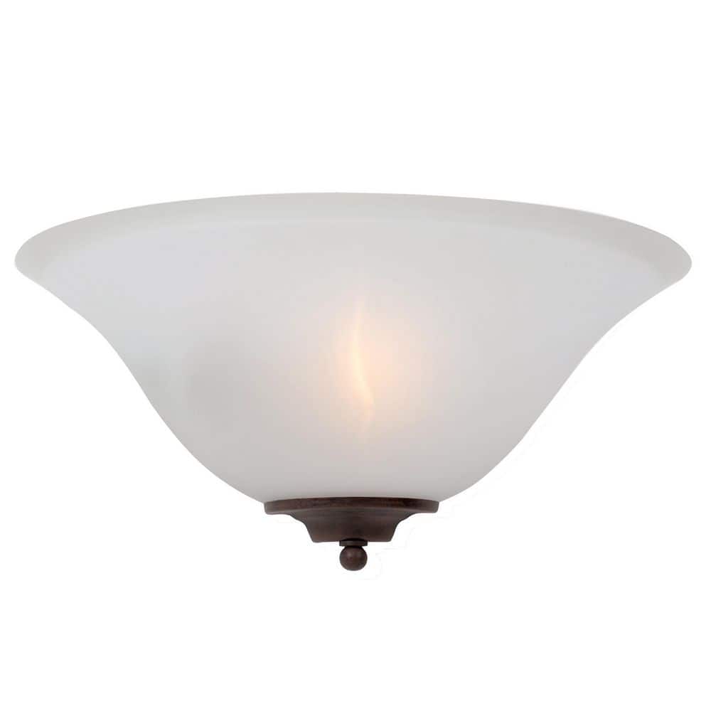 Foster Bronze and White Frosted Glass Wall Sconce