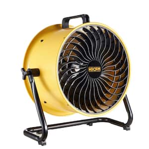 2800 CFM 16 in. High Velocity Turbo Floor Drum Fan, in Yellow With 1/4 HP Motor, Straight Airflow Multi-Purpose