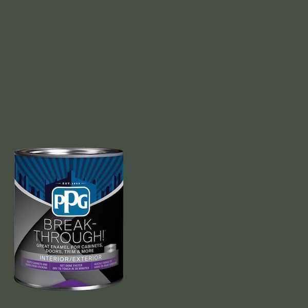 1 qt. PPG1033-7 Charcoal Smoke Satin Door, Trim & Cabinet Paint