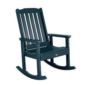 Lehigh Federal Blue Plastic Outdoor Rocking Chair