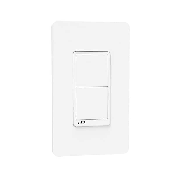 X Series 15 Amp Single Pole 3-Way Smart Wi-Fi Matter Rocker Style Light Switch White with Wall Plate SQR141U1WHWMP
