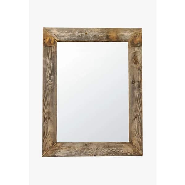 TRINITY 22 in. W x 26 in. H Barnwood Mirror Natural