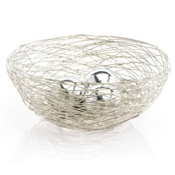 HomeRoots Rosemary Abstract Silver Wire Bowl