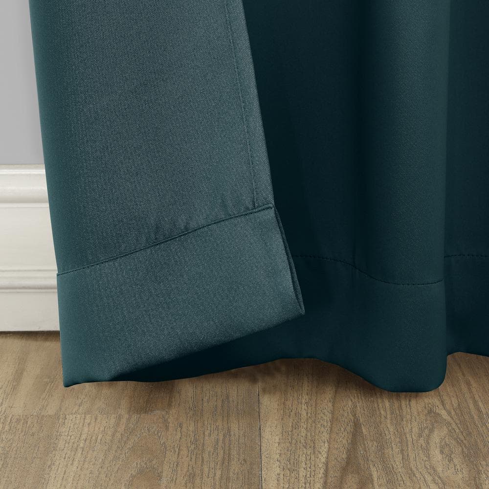Teal Blackout Grommet Patio Door Curtain Panel, 100x84 Inch