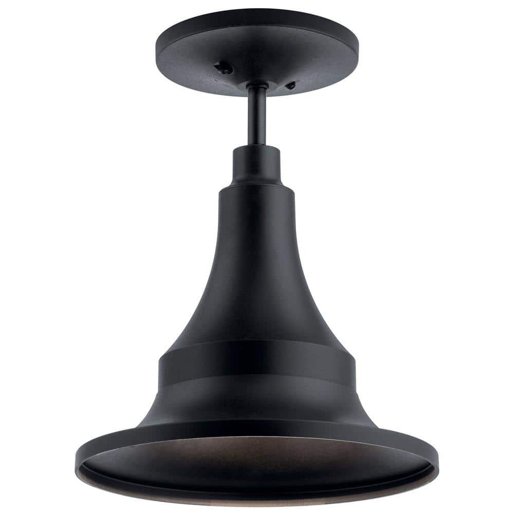 Hampshire Black Glass 1-Light Outdoor Pendant