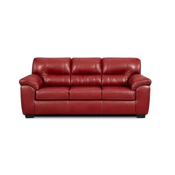 Chelsea Home Furniture Gardner 90 in. Austin Red Polyester 3-Seater Queen Sleeper Sofa Bed with Flared Arms