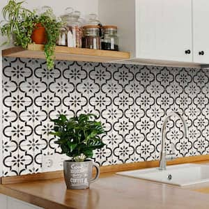 White and Black R41 6 in. x 6 in. Vinyl Peel and Stick Tile (24 Tiles, 6 sq.ft./pack)