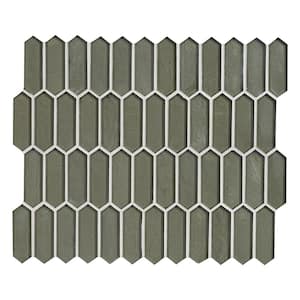 Pixie Grigia Hand Crafted 9.82 in. x 11.52 in. Glossy Glass Mosaic Wall Tile (7.9 sq. ft./Case)
