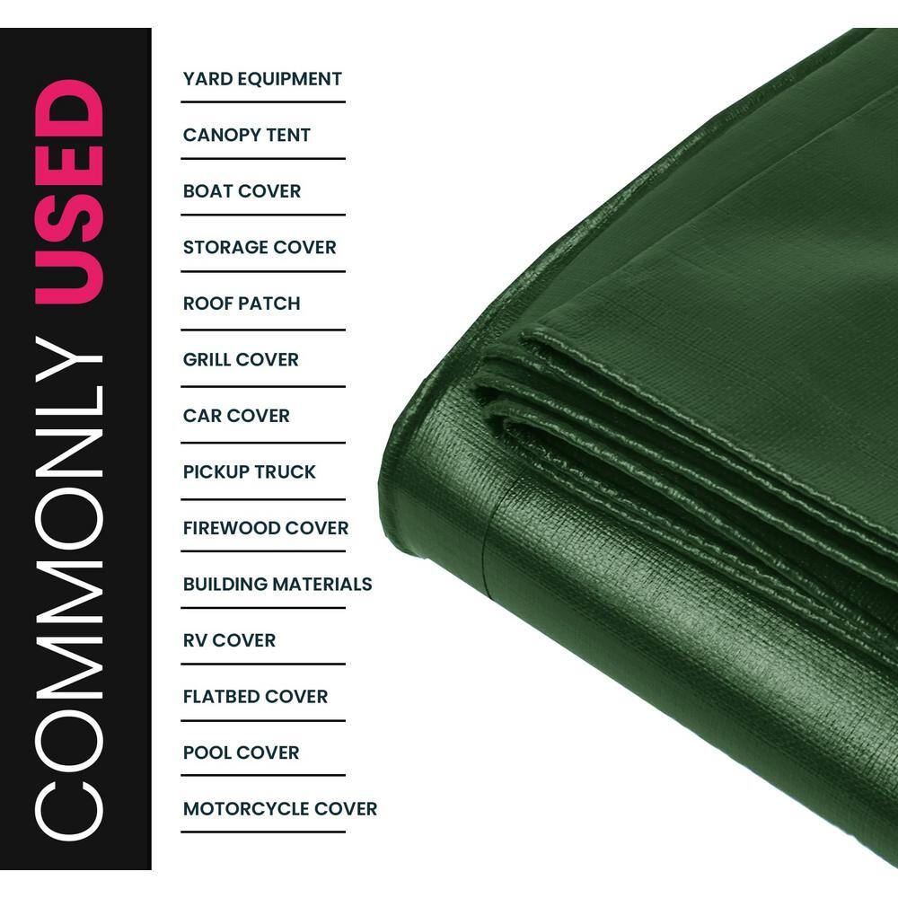 24' x 50' Green/Black Heavy Duty Polyethylene Tarp