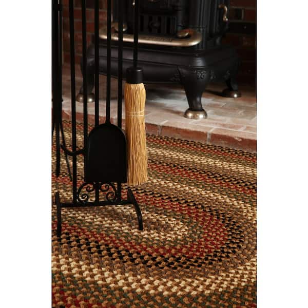 Country Medley Brown Fudge 6 ft. x 6 ft. Round Indoor/Outdoor Braided Area Rug