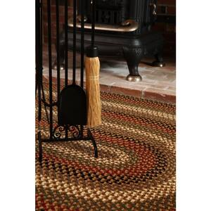 Country Medley Sangria 7 ft. x 9 ft. Oval Indoor/Outdoor Braided Area Rug