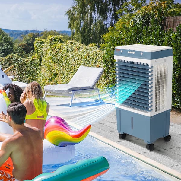 Evaporative Air Cooler 1400 CFM 84° Oscillating Swamp Cooler with 3 Speeds 5 Gal. Portable Air Cooler for 550 Sq.ft