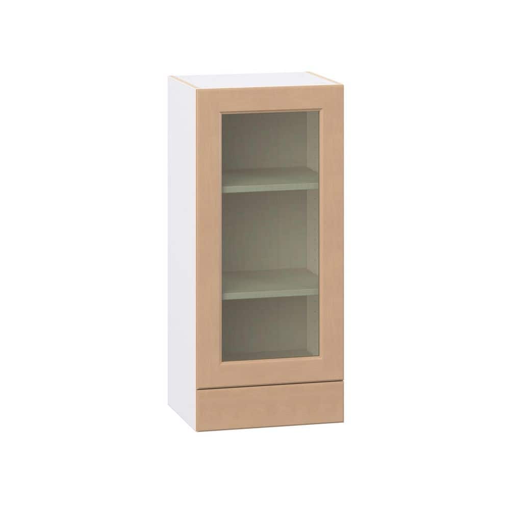 Lakewood 18 in. W x 14.75 in.D x 40 in.H Shaker Assembled Glass Door Specialty Wall Cabinet w/ 2-Drawers in Sugar Cookie price history on PriceWatchPro