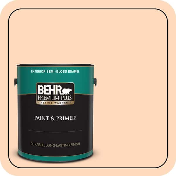 BEHR PREMIUM PLUS 1 gal. #P210-2 Citrus Delight Semi-Gloss Enamel Exterior Paint & Primer