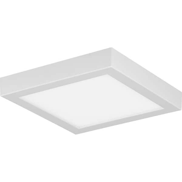 Progress Lighting Everlume Collection 7 in. White Integrated LED Edgelit Square Semi-Flush Mount