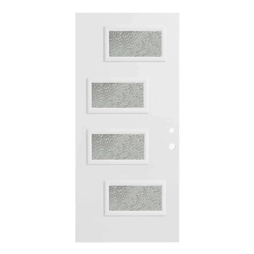 Stanley Doors 32 in. x 80 in. Beatrice Diamond 4 Lite Painted White