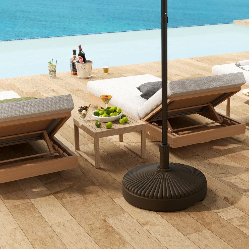 Brown Round HDPE Patio Umbrella Base Holder