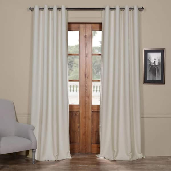 Exclusive Fabrics & Furnishings Oat Cream Grommet Blackout Curtain - 50 ...