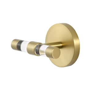 Verre Acrylic Knob Wall Mounted Robe/Towel Hook in Brushed Gold