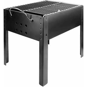 14 in. Steel Portable Charcoal Barbecue Grill Mini Detachable Grill BBQ in Black