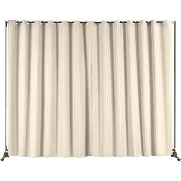 VEVOR Room Divider 8 ft. x 10 ft. Portable Room Divider Privacy Screen for Office, Bedroom, Dining Room, Study, Beige