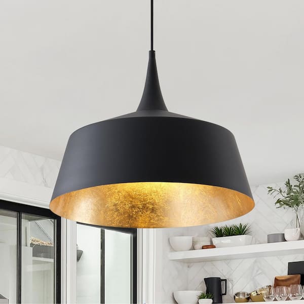 Farmhouse 21.26 in. 1-Light Pendant Light Industrial Oversized Hanging Lighting Fixture with Metal Shade
