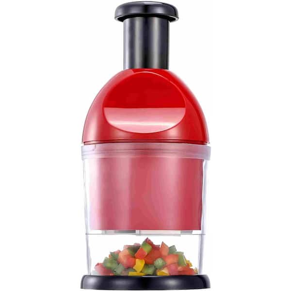 Manual Slap Red Vegetable Food Chopper for Onion, Nut, Tomato, Pepper, Celery, etc
