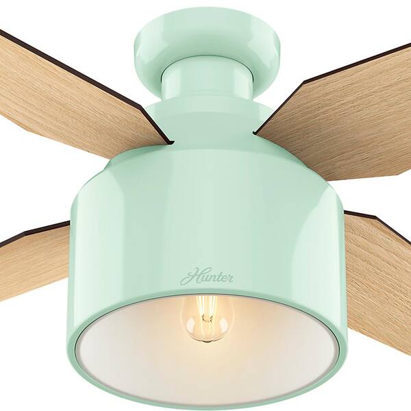Hunter 59260 Cranbrook 52"  Low Profile Mint Ceiling Fan with Light and Remote 