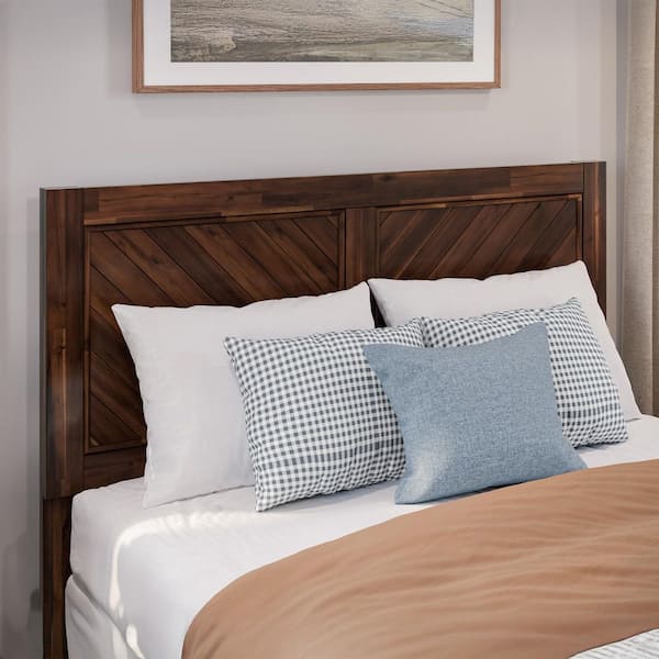 AFI Canyon Barnwood Brown Solid Wood Full Rustic Headboard with Attachable Charger