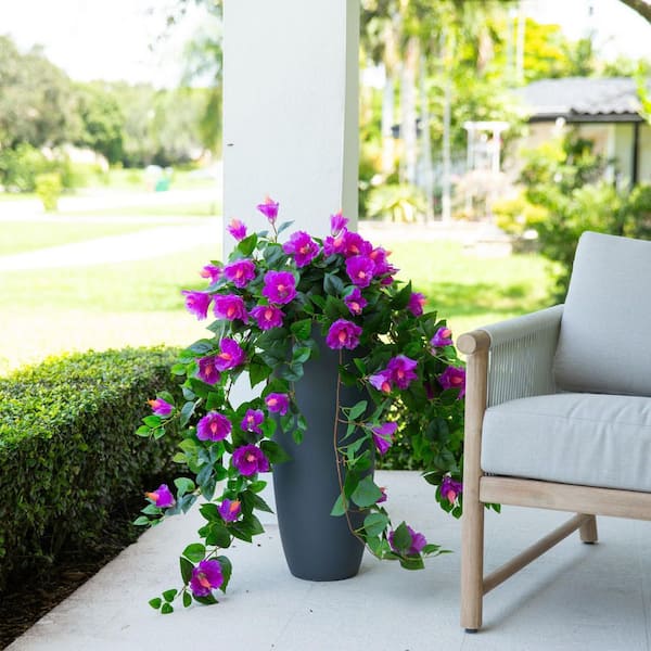 Nearly Natural 41 in. UV Resistant Artificial Hibiscus Hanging