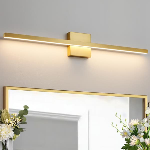 KAISITE 32 in. 1-Light Gold LED Vanity Light Bar, Dimmable Bathroom Light