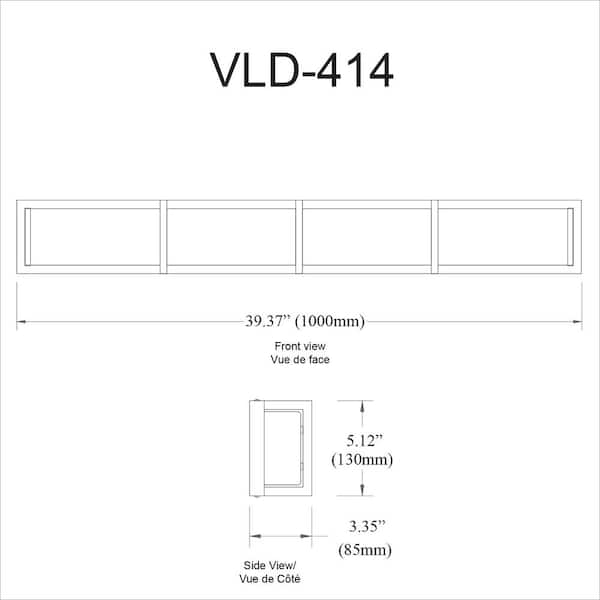 Dainolite Winston 1-Light 39.5 in. 50-Watt Polished Chrome LED Vanity Light  Bar with White Acrylic VLD-414-PC The Home Depot