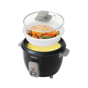 6-Cup Black Rice Cooker and Rice Steamer with Non-Stick Cooking Pot