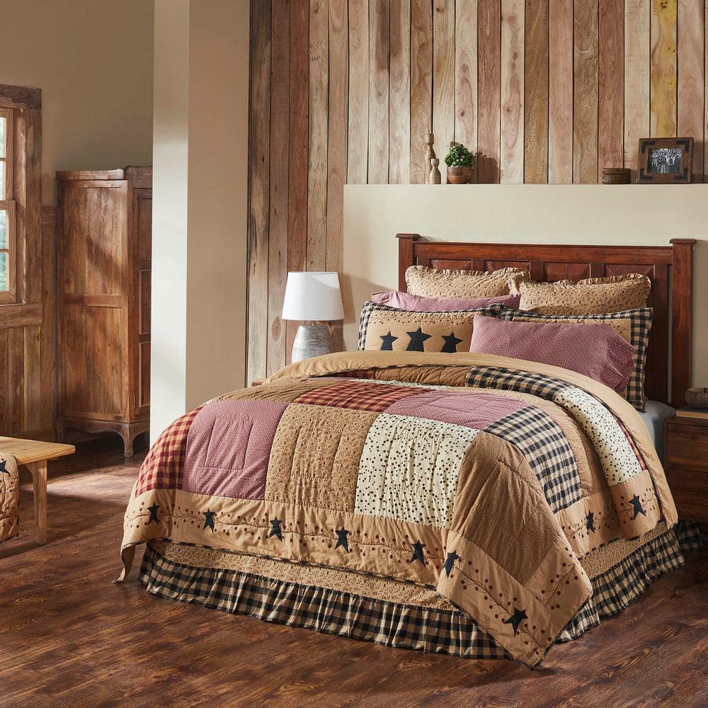 VHC BRANDS Pip Vinestar Tan Burgundy Black Primitive Country  display picture 3