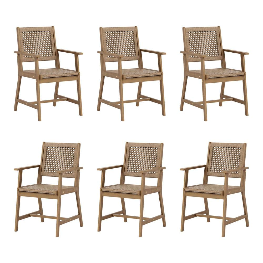 Gray-Brown Acacia Wood Outdoor Dining Chair (6-Pack) price history on PriceWatchPro