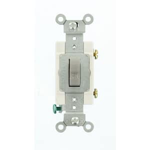 15 Amp Commercial Grade Single-Pole Back Wired Toggle Switch, Gray