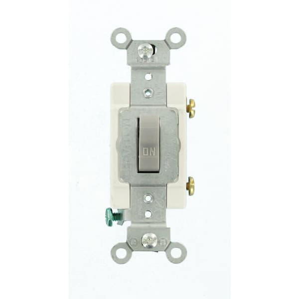 Leviton 15 Amp Commercial Grade Single-Pole Back Wired Toggle Switch, Gray