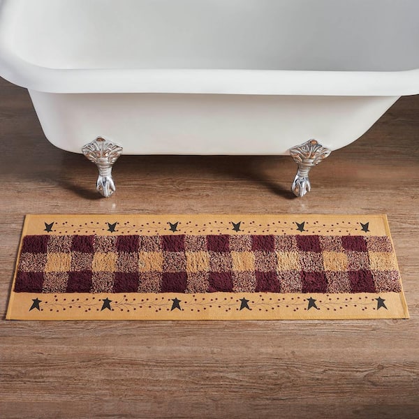 VHC BRANDS Pip Vinestar 17 in. W x 48 in. L Tan Primitive Star Bathmat