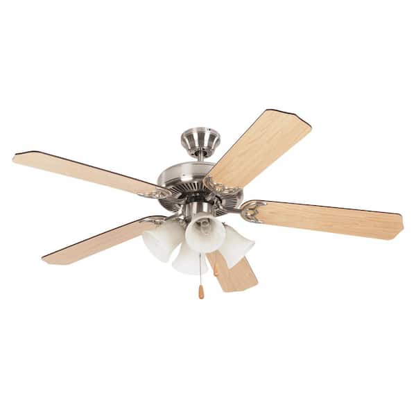Yosemite Home Decor Westfield 52 in. Bright Brushed Nickel Ceiling Fan with 4-Light