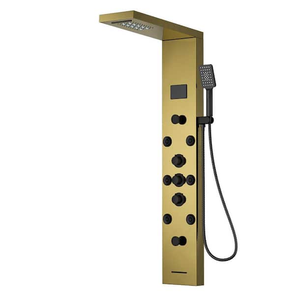 Povucky 6-in-One 6-Jet Shower Panel Tower System with Rainfall