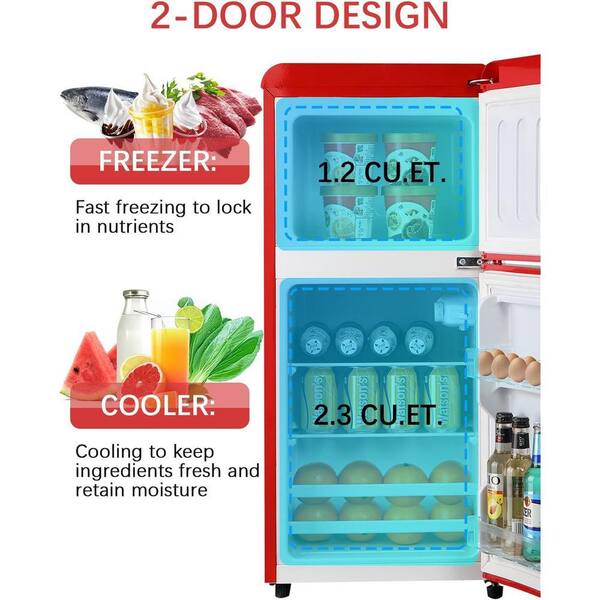 Krib Bling 16.7 in. 3.5 cu.ft. Compact Mini Refrigerator in Red