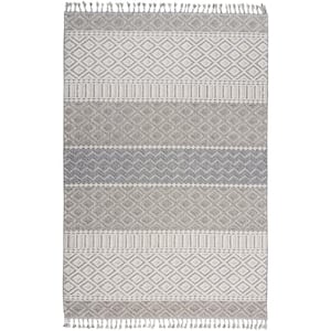 Paxton Ivory/Slate 5 ft. x 8 ft. Geometric Contemporary Area Rug
