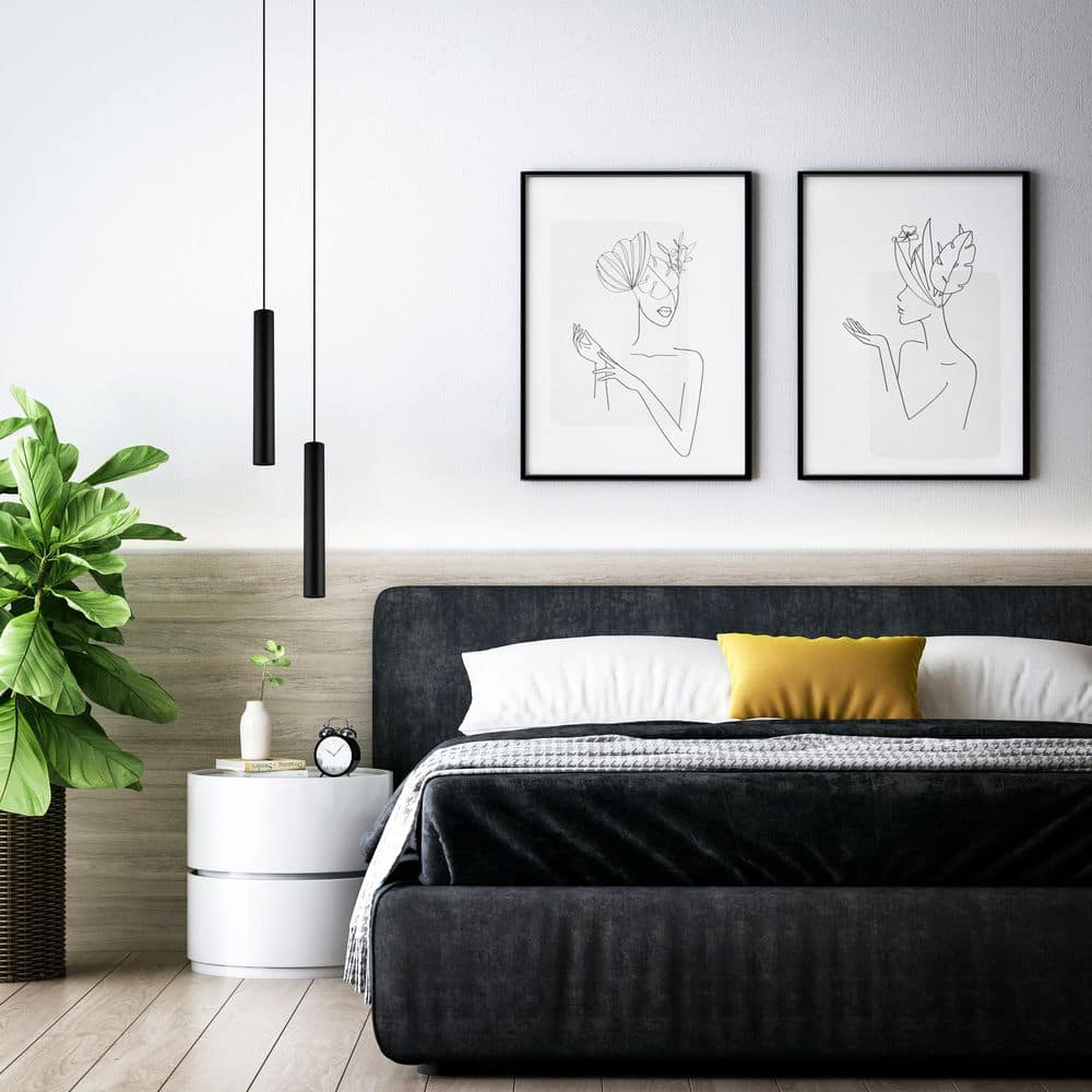 Matte Black 16" LED Indoor/Outdoor Mini Pendant Light