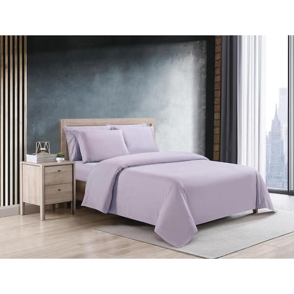 kathy ireland Ulta Soft Cool Max 6-Piece Lavender Solid Microfiber King Sheet Set